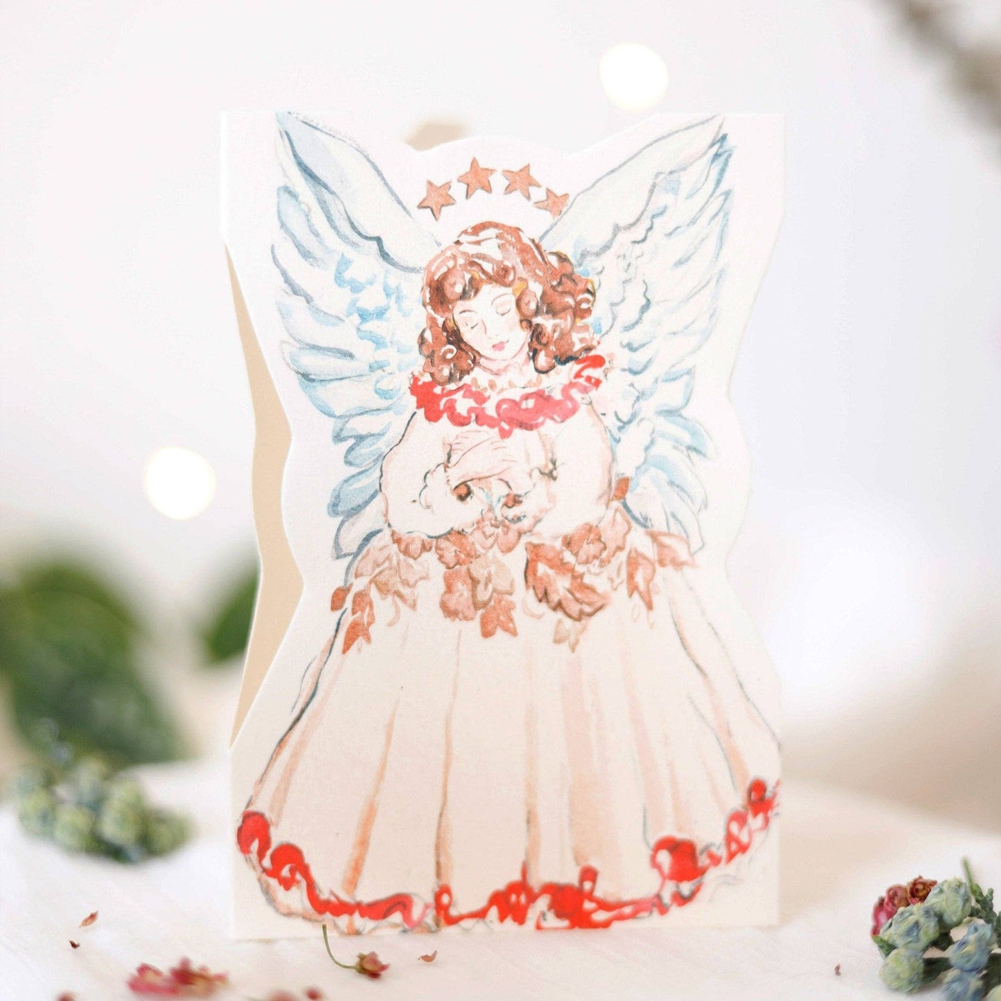 Merry Angel Die Cut Christmas Card