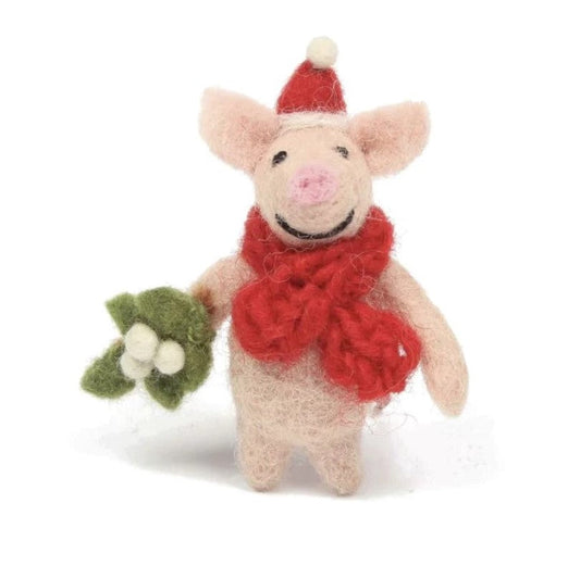 Felt Animal Christmas Tree Decoration | Piglet