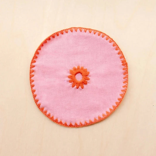 Cotton & Linen Coaster Set | Pink